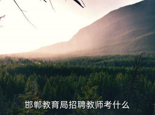 邯鄲教育局招聘教師考什么