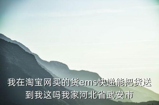 武安市政府網，我在淘寶網買的貨ems快遞能把貨送到我這嗎我家河北省武安市