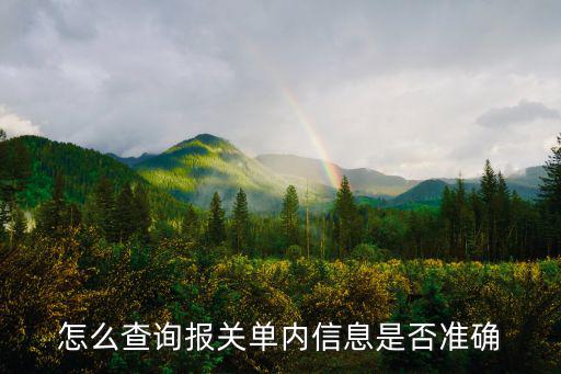 海關(guān)信息查詢，怎么查詢報(bào)關(guān)單內(nèi)信息是否準(zhǔn)確
