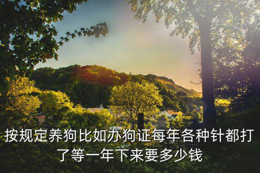 按規定養狗比如辦狗證每年各種針都打了等一年下來要多少錢