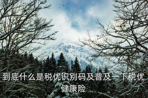 到底什么是稅優(yōu)識(shí)別碼及普及一下稅優(yōu)健康險(xiǎn)