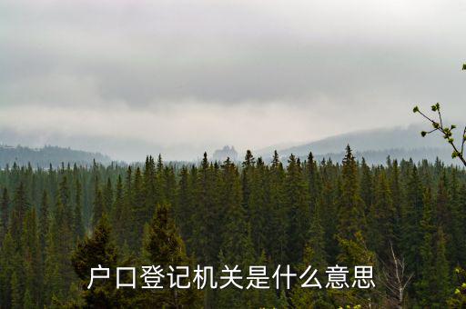 戶口登記機關(guān)是什么意思