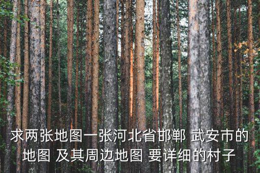 求兩張地圖一張河北省邯鄲 武安市的地圖 及其周邊地圖 要詳細的村子