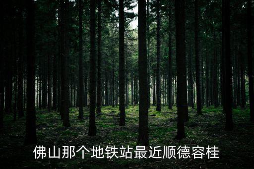 佛山那個地鐵站最近順德容桂