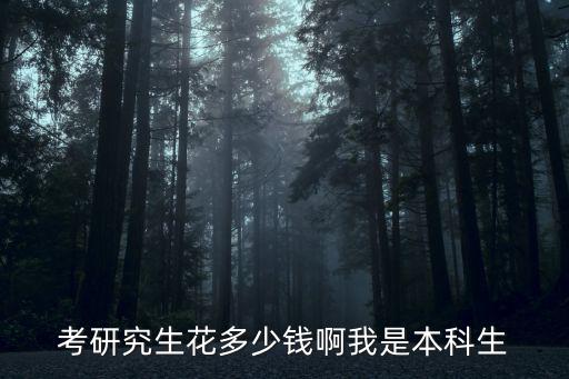 考研究生花多少錢啊我是本科生