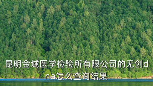 昆明金域醫學檢驗所有限公司的無創dna怎么查詢結果