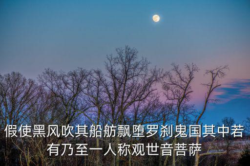 假使黑風吹其船舫飄墮羅剎鬼國其中若有乃至一人稱觀世音菩薩