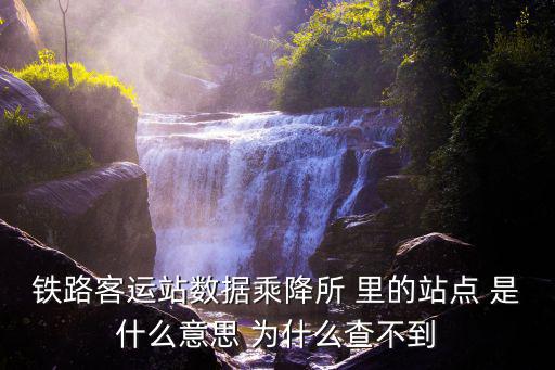 鐵路客運站數據乘降所 里的站點 是什么意思 為什么查不到