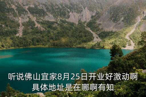 聽說佛山宜家8月25日開業好激動啊具體地址是在哪啊有知