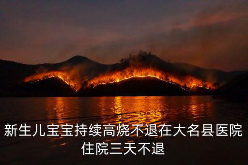 新生兒寶寶持續(xù)高燒不退在大名縣醫(yī)院住院三天不退