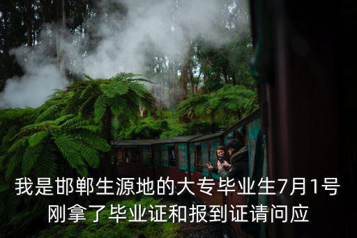 我是邯鄲生源地的大專畢業生7月1號剛拿了畢業證和報到證請問應