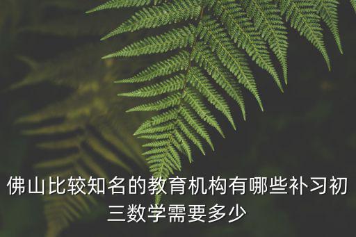 佛山比較知名的教育機構有哪些補習初三數學需要多少