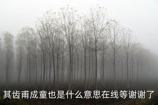 成童，其齒甫成童也是什么意思在線等謝謝了