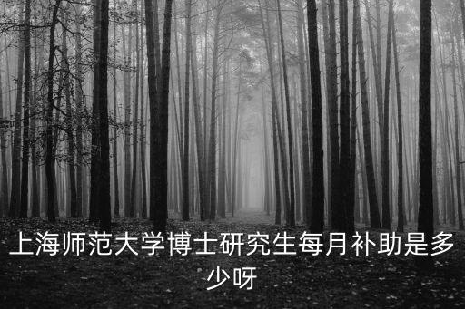 上海師范大學(xué)博士研究生每月補(bǔ)助是多少呀