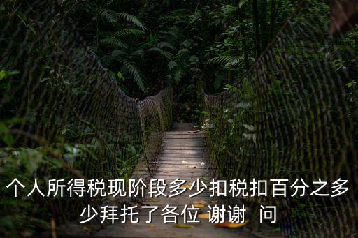 個人所得稅現(xiàn)階段多少扣稅扣百分之多少拜托了各位 謝謝  問