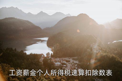 工資薪金個人所得稅速算扣除數表