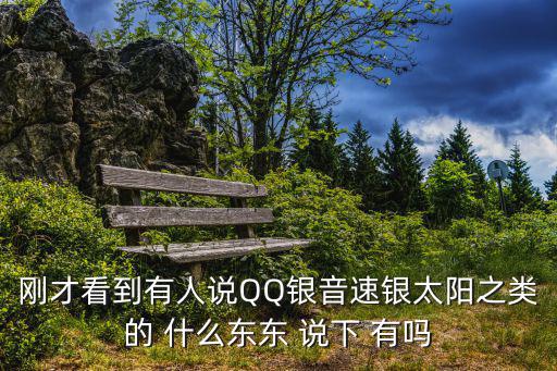 剛才看到有人說QQ銀音速銀太陽之類的 什么東東 說下 有嗎