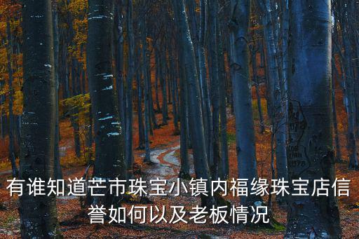 有誰知道芒市珠寶小鎮內福緣珠寶店信譽如何以及老板情況