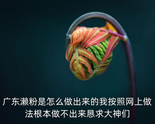 廣東瀨粉是怎么做出來(lái)的我按照網(wǎng)上做法根本做不出來(lái)懇求大神們
