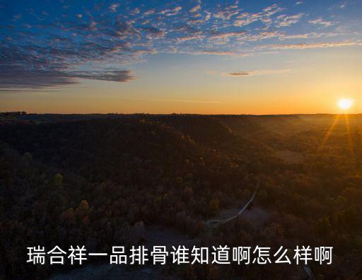 瑞合祥一品排骨，瑞合祥一品排骨誰知道啊怎么樣啊