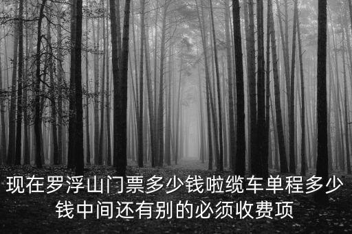 羅浮山纜車，羅浮山纜車怎么樣