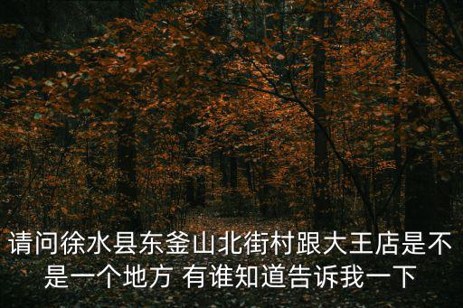 請問徐水縣東釜山北街村跟大王店是不是一個地方 有誰知道告訴我一下