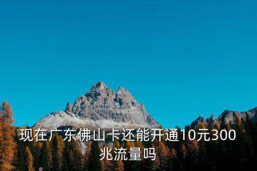 現(xiàn)在廣東佛山卡還能開通10元300兆流量嗎