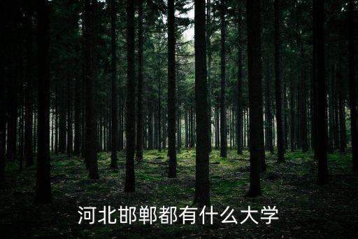 河北邯鄲都有什么大學