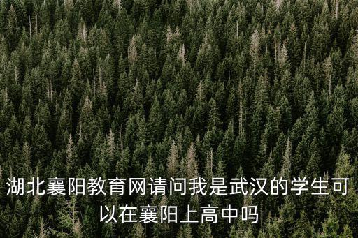 湖北襄陽教育網(wǎng)請(qǐng)問我是武漢的學(xué)生可以在襄陽上高中嗎