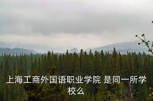 上海工商外國語職業學院 是同一所學校么