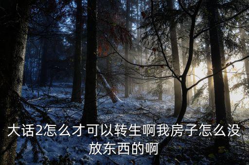 大話2怎么才可以轉生啊我房子怎么沒放東西的啊