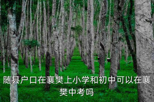 隨縣戶口在襄樊上小學和初中可以在襄樊中考嗎