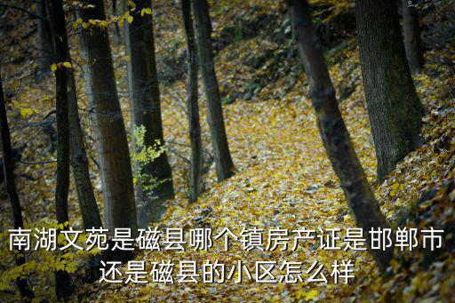 南湖文苑是磁縣哪個鎮(zhèn)房產(chǎn)證是邯鄲市還是磁縣的小區(qū)怎么樣