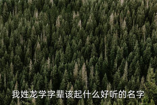 我姓龍學(xué)字輩該起什么好聽(tīng)的名字