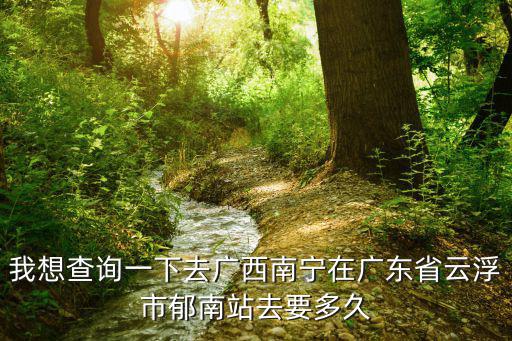 我想查詢一下去廣西南寧在廣東省云浮市郁南站去要多久
