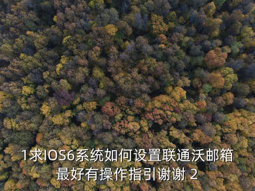 1求IOS6系統(tǒng)如何設(shè)置聯(lián)通沃郵箱最好有操作指引謝謝 2
