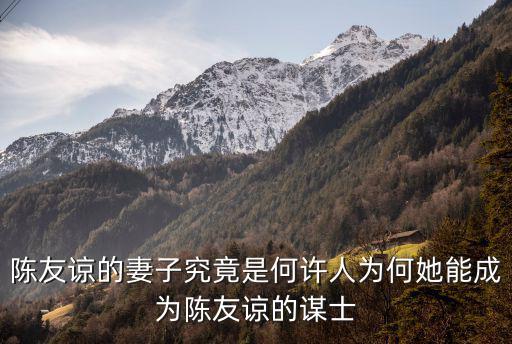 陳友諒的妻子究竟是何許人為何她能成為陳友諒的謀士
