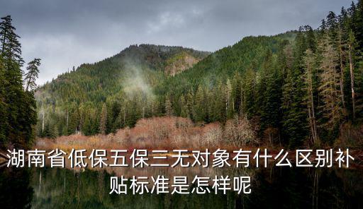 湖南省低保五保三無對象有什么區(qū)別補(bǔ)貼標(biāo)準(zhǔn)是怎樣呢