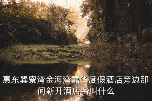 惠東巽寮灣金海灣嘉華度假酒店旁邊那間新開酒店名叫什么