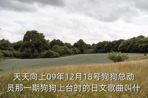 天天向上09年12月18號狗狗總動員那一期狗狗上臺時的日文歌曲叫什