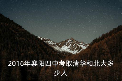 2016年襄陽四中考取清華和北大多少人