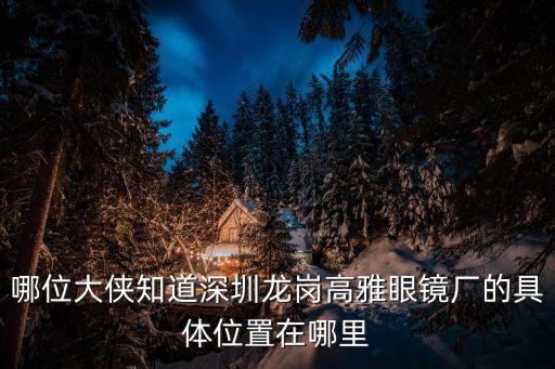 哪位大俠知道深圳龍崗高雅眼鏡廠的具體位置在哪里