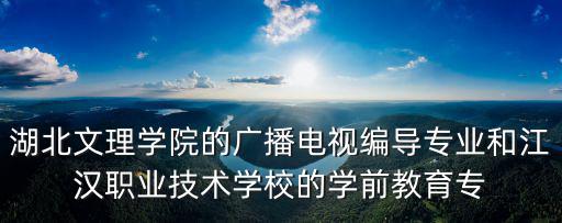 湖北文理學院的廣播電視編導專業和江漢職業技術學校的學前教育專
