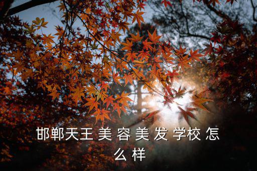 邯鄲天王 美 容 美 發(fā) 學(xué)校 怎 么 樣