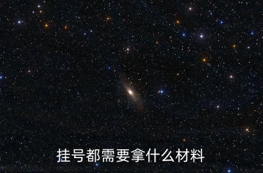 掛號都需要拿什么材料