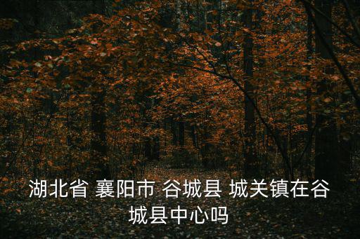 湖北省 襄陽市 谷城縣 城關(guān)鎮(zhèn)在谷城縣中心嗎