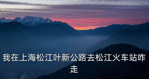 我在上海松江葉新公路去松江火車站咋走