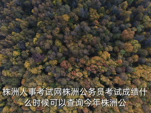 株洲市人事考試網，株洲人事考試網株洲公務員考試成績什么時候可以查詢今年株洲公