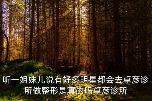 聽一姐妹兒說有好多明星都會去卓彥診所做整形是真的嗎卓彥診所