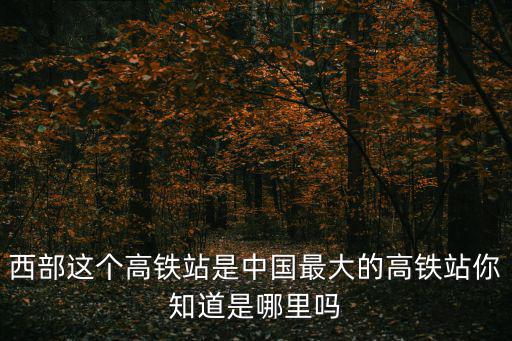 西部這個高鐵站是中國最大的高鐵站你知道是哪里嗎